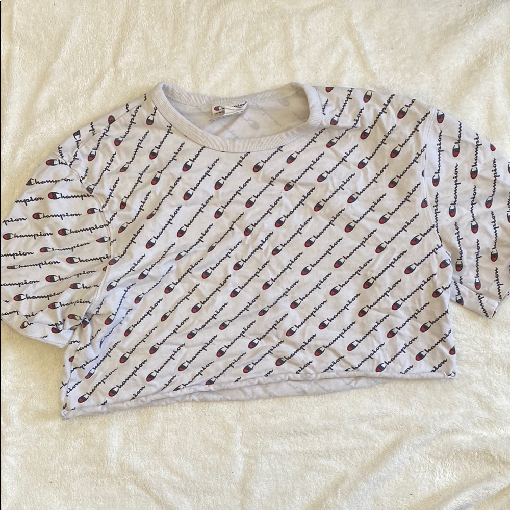 Champion Logo Print Cropped Tee